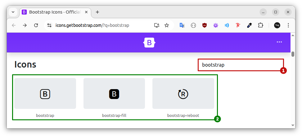 Página Bootstrap Icons