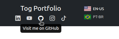 GitHub button tooltip partially overlapping the bottom of the navigation bar