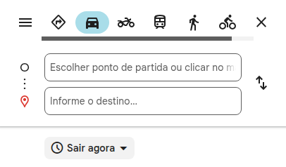 Botões de ícone do Google Maps