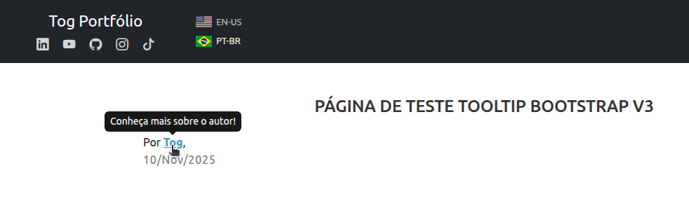 tooltip do link conheça mais sobre o autor